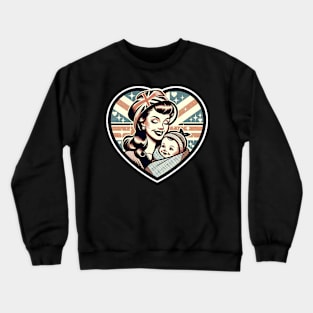 Vintage Motherhood Love Heart Symbol of Maternal Affection Crewneck Sweatshirt